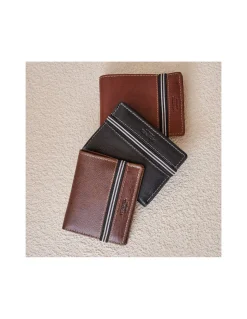 Men'S Leather Wallets^MONPIEL Wallet Billfold With Rubber Coin Purse Havana