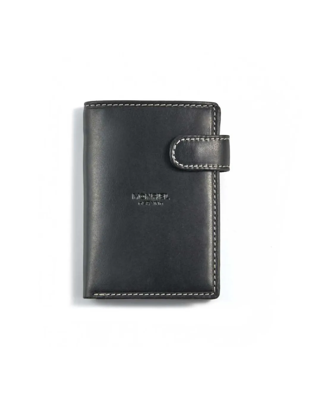 Men'S Leather Wallets^MONPIEL Wallet With Clasp And Interior Purse Central Logo Black