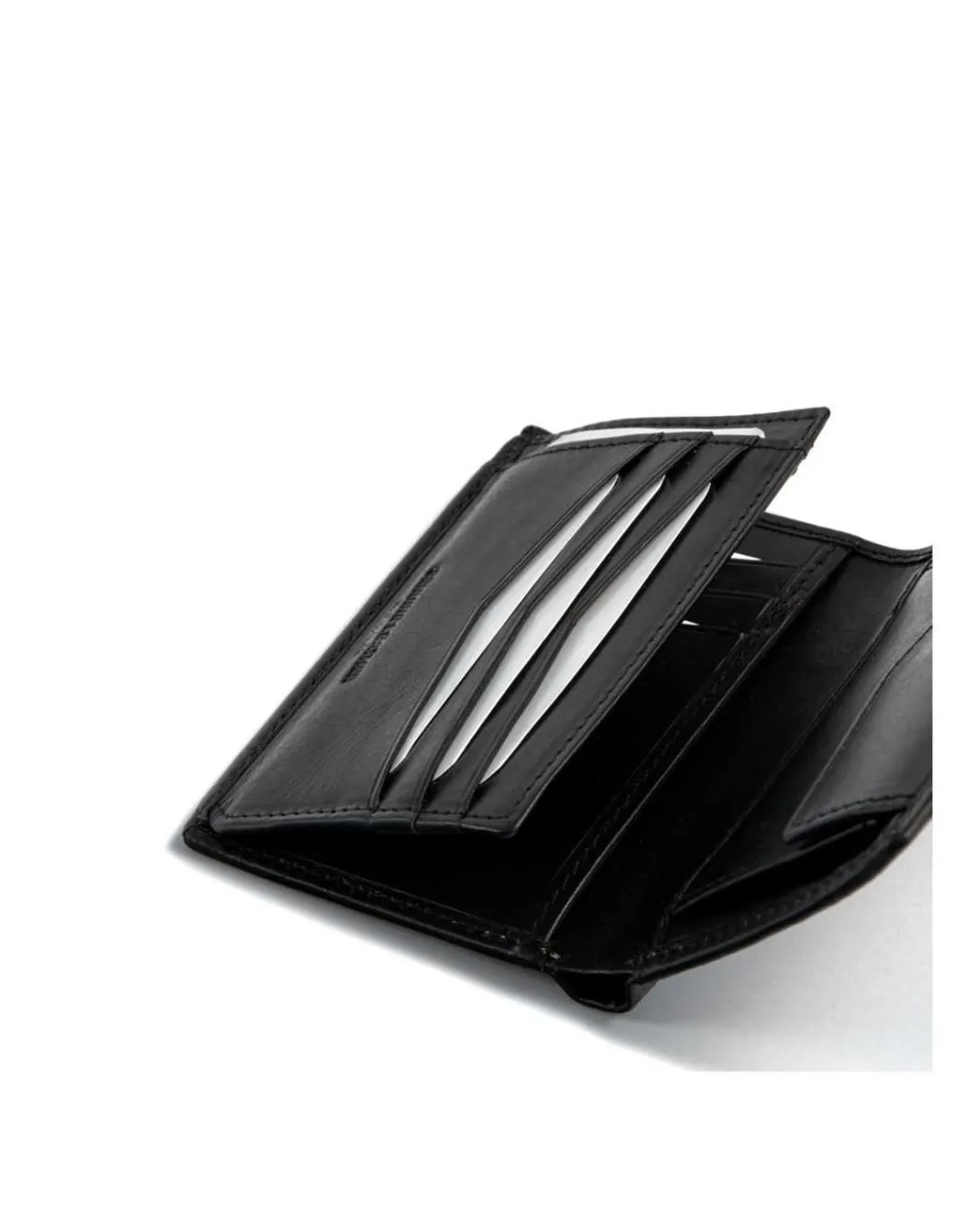 Men'S Leather Wallets^MONPIEL Wallet With Clasp And Interior Purse Central Logo Black