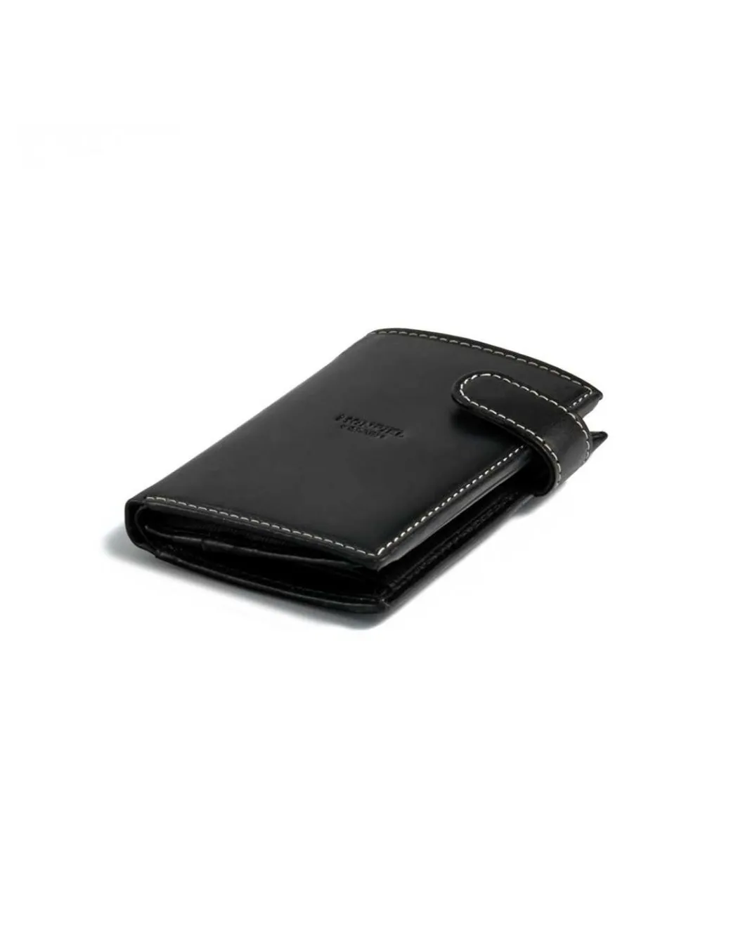 Men'S Leather Wallets^MONPIEL Wallet With Clasp And Interior Purse Central Logo Black