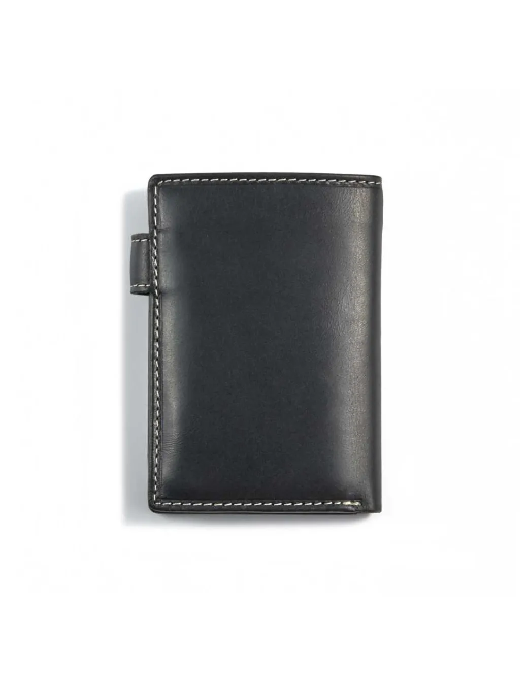 Men'S Leather Wallets^MONPIEL Wallet With Clasp And Interior Purse Central Logo Black