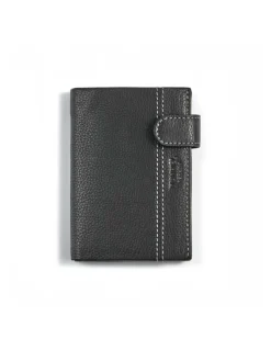 Men'S Leather Wallets^MONPIEL Wallet With Clasp And Two Tone Interior Purse Black