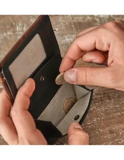 Men'S Leather Wallets^MONPIEL Wallet With Purse Inside Two Tones Black