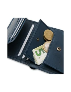 Men'S Leather Wallets^MONPIEL Wallet With Purse Inside Patch With Logo Blue