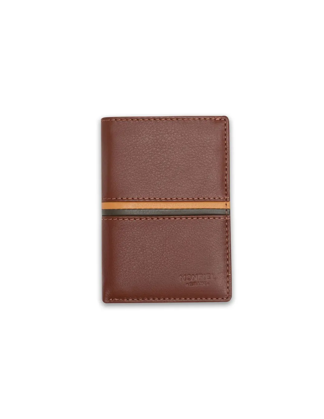 Men'S Leather Wallets^MONPIEL Wallet With Purse Inside Color Stripes Havana
