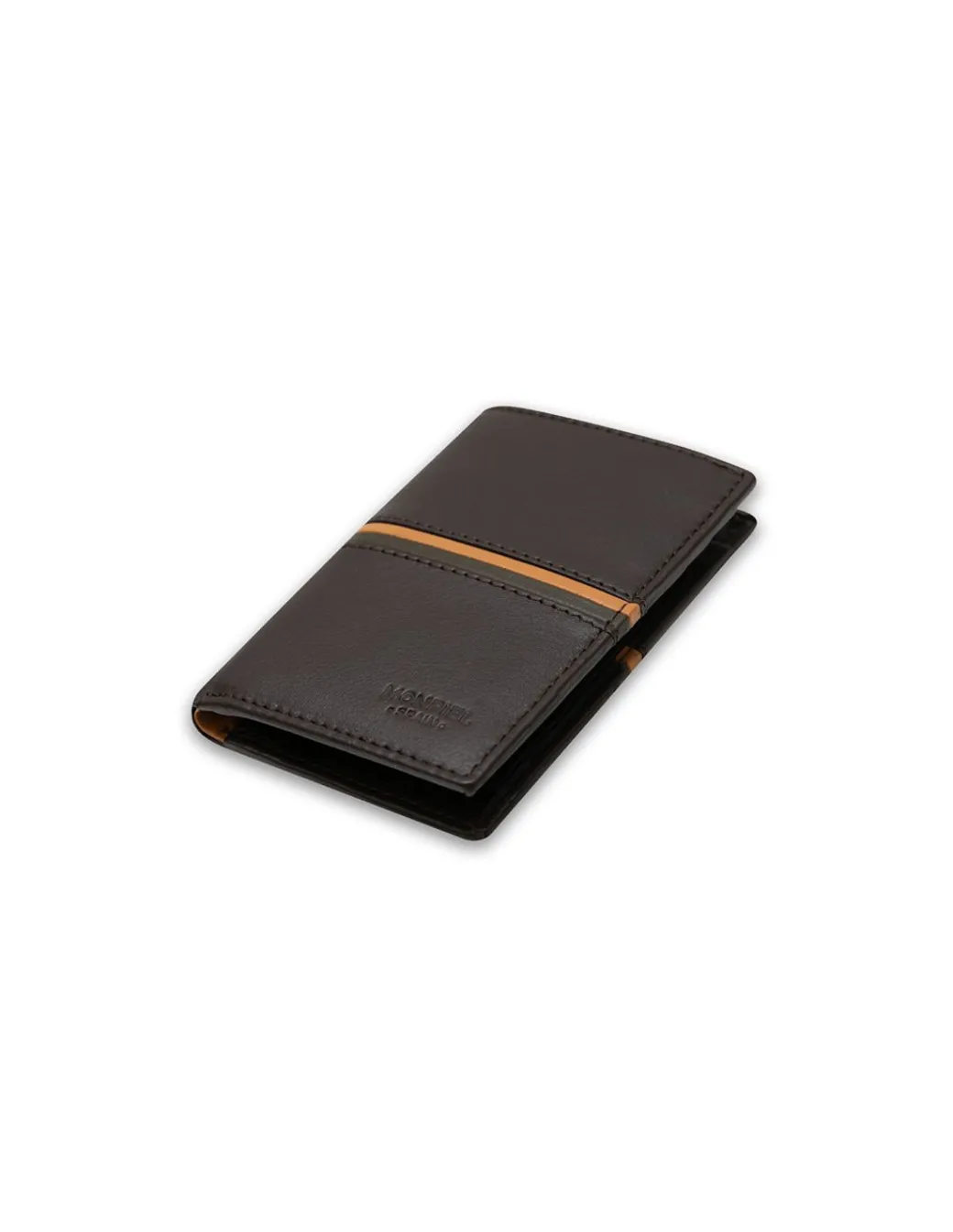 Men'S Leather Wallets^MONPIEL Wallet With Purse Inside Color Stripes Brown