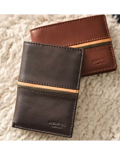 Men'S Leather Wallets^MONPIEL Wallet With Purse Inside Color Stripes Brown