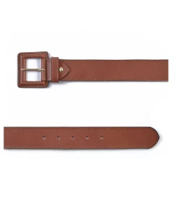 Women'S Leather Belts^MONPIEL Wide Belt With Lined Buckle Leather