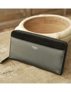 Women'S Leather Wallets^MONPIEL Woman Leather Zip Wallet Black