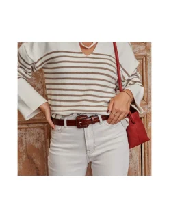 Women'S Leather Belts^MONPIEL Women'S Crocodile Lined Buckle Belt Others