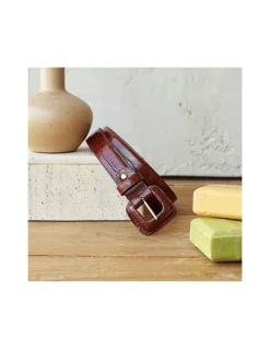 Women'S Leather Belts^MONPIEL Women'S Crocodile Lined Buckle Belt Others