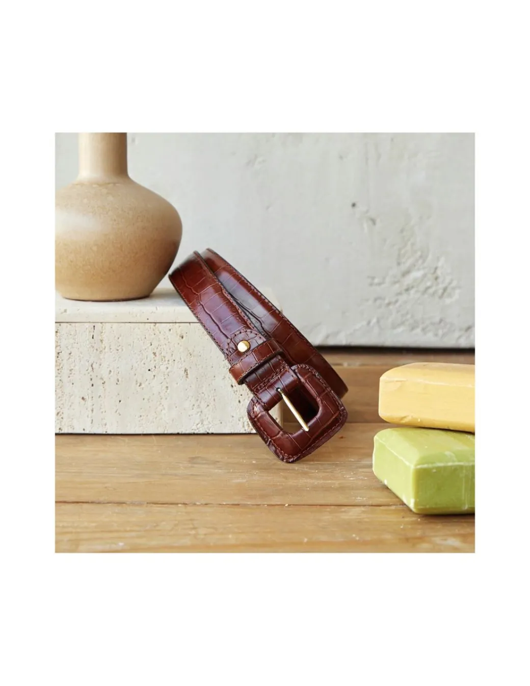 Women'S Leather Belts^MONPIEL Women'S Crocodile Lined Buckle Belt Others
