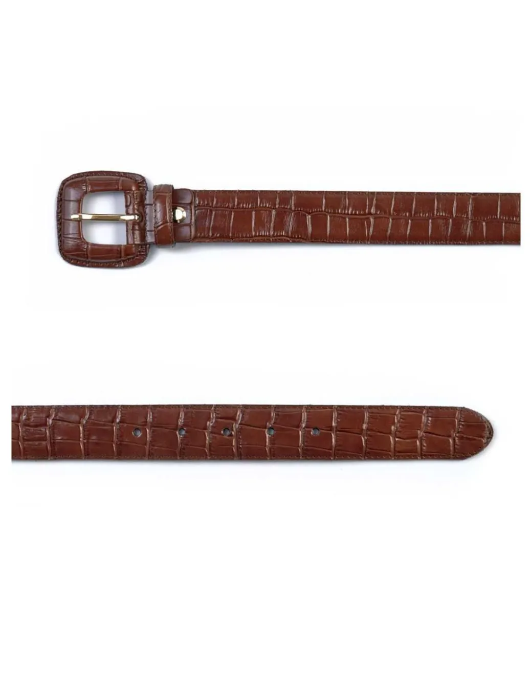 Women'S Leather Belts^MONPIEL Women'S Crocodile Lined Buckle Belt Others